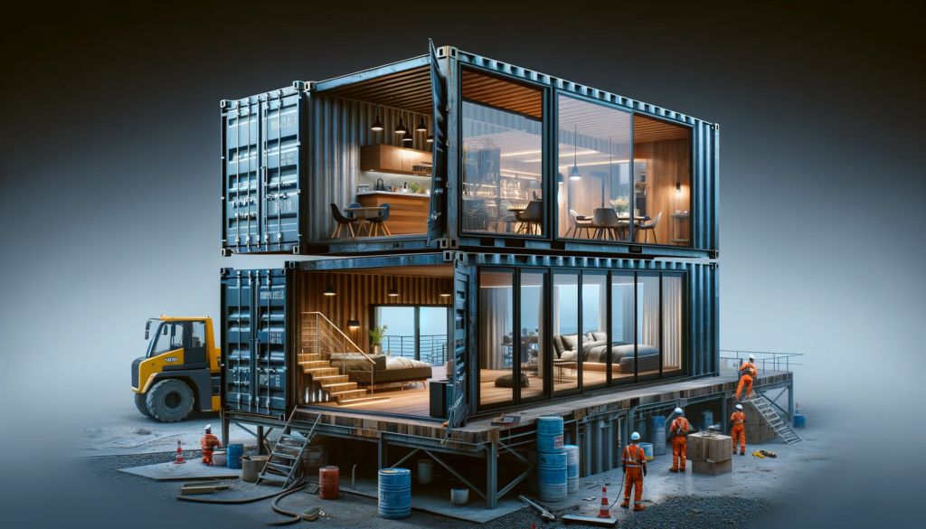 transformation of a shipping container into a luxury vacation home.