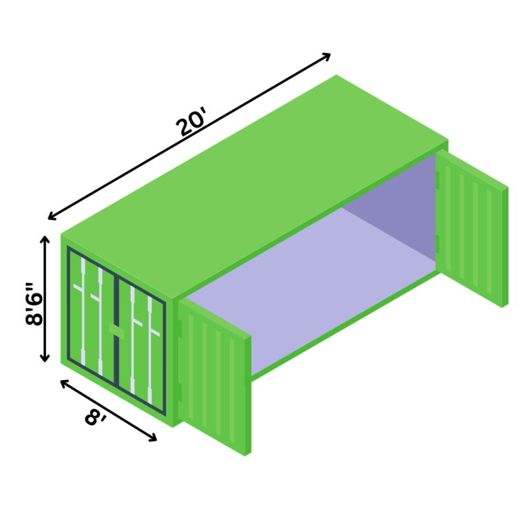 20ft Open Side Container Dimension