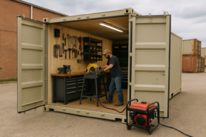 Shipping Container As Mobile Workshop